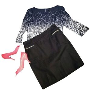 Ralph Lauren Stretch Cotton Casual Career Preppy Y2K Zip Pockets Straight Skirt